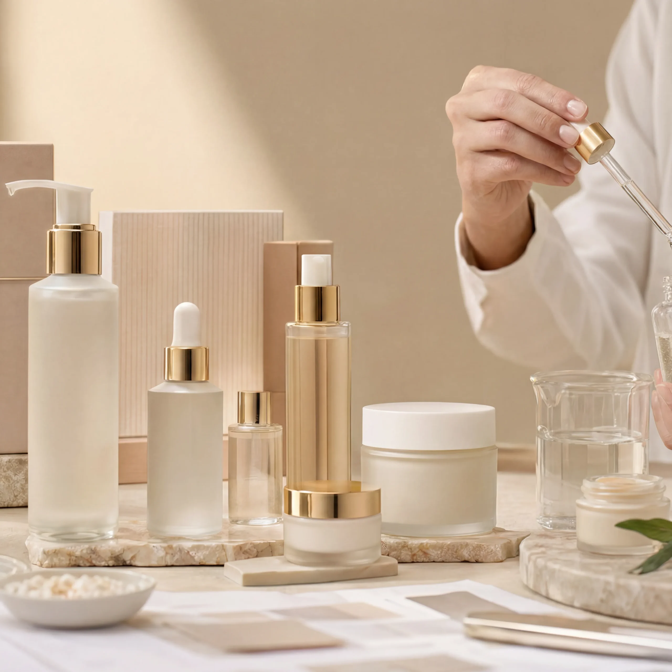 Custom formulation and OEM ODM skincare services including product development packaging support and private label manufacturing