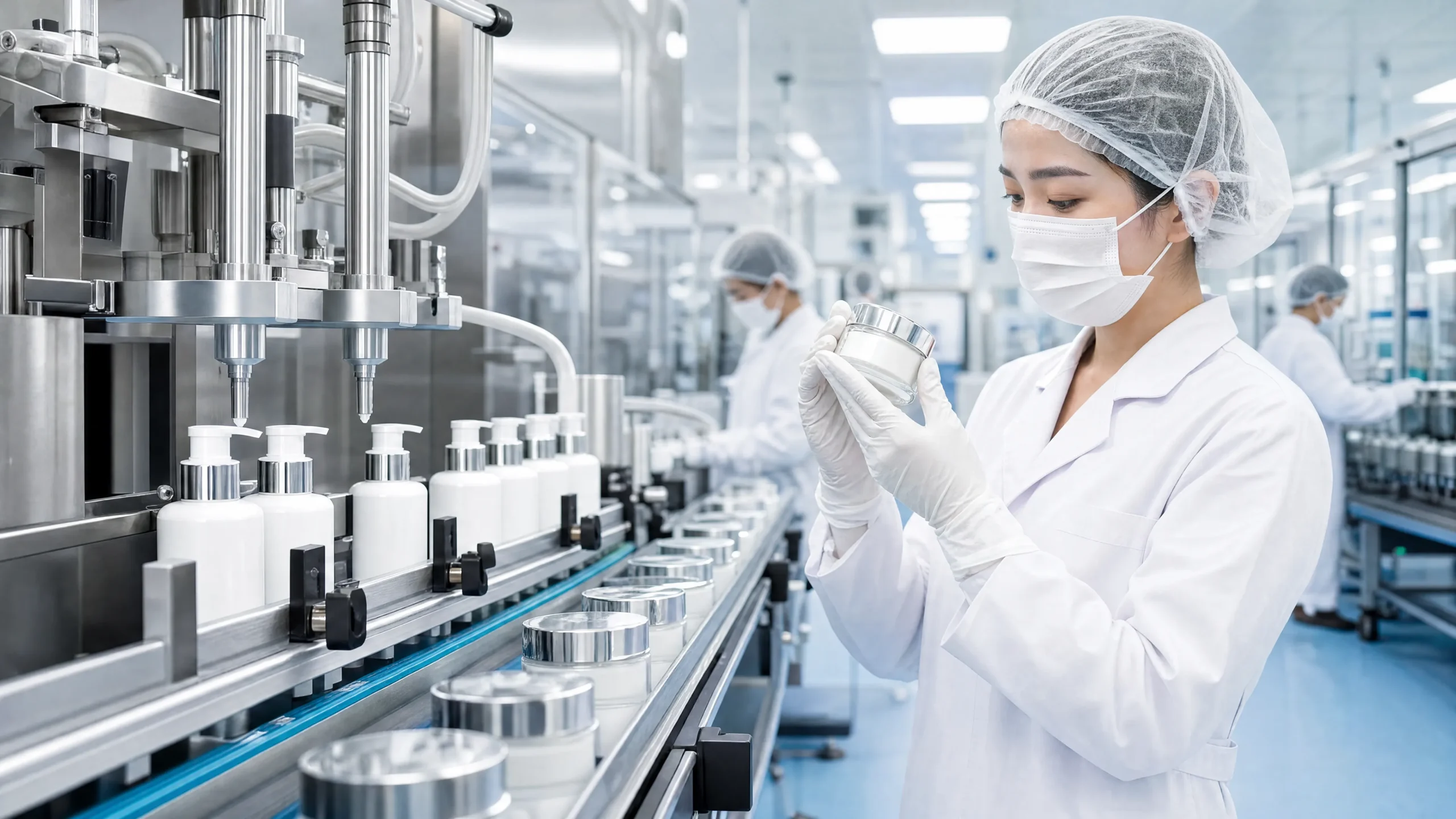 Skincare bulk production in OEM ODM cosmetic manufacturing factory